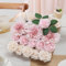 Kisflower Rosa künstliche Blume, Kombi, künstliche Rosen, künstliche Dahlie, Blumen mit Stielen für DIY, Hochzeit, Brautstrauß, Party, Heimdekorationen (Rosa)