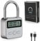 mizikuu Digitale Zeitschloss, Smart Time Lock mit LCD-Display USB Sicherheits Vorhängeschloss Heavy Duty Metall Elektronisches Timer Lock 99 Stunden Max Timing Lock für Schlechte Gewohnheiten, Weiß