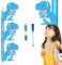 Children's Growth Chart, Baby Messlatte Höhe Diagramm: 3D Beweglicher Dinosaurier Höhenmesser mit 1 Whiteboard-Stift und 1 Maßband, 60-185 cm Baby Messlatte,Kinderhöhe Wachstumstabelle,