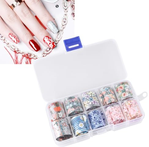 FRCOLOR 1 Nagelkunstaufkleber Bunte Nagel Transfer Folien Für Frauen Blumenfolien-transfer-nägel-design Maniküre-aufkleber Blumen-aufkleber Pailletten-acrylnägel Fräulein Blitz Nagelset