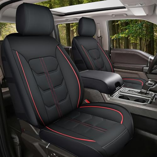 Nilight Autositzbezüge, passgenau, für Jeep Wrangler JK JL, 4-Türer, wasserdicht, verschleißfest, Leder, rutschfest, Vordersitzbezüge, 2 Stück