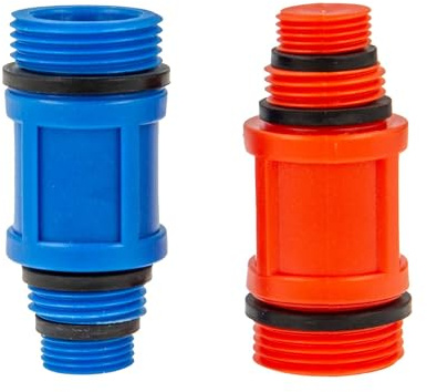 tecuro Universal Baustopfen - Abdrückstopfen für 3/8-1/2 und 3/4 Zoll - Kunststoff Doppelpack je 1 x blau/rot