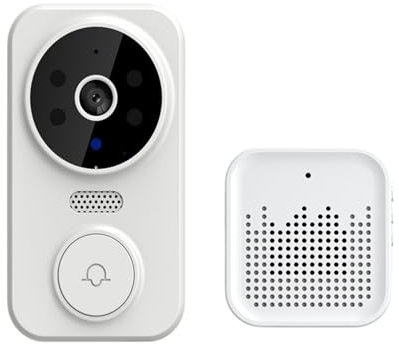 MZZYG Campanello visivo Tuya Popolare M8 Campanello Senza Fili Telecamera 1080 HD Informe Ring Chime WiFi Video Smart Intercom Campanello per la Sicurezza Domestica(Color:White)