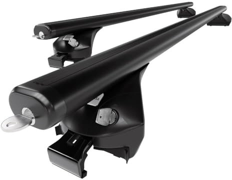 Mossa - Alu-Dachträger kompatibel mit Toyota Hilux VIII Pick-Up (2016- ) - schwarz Dachträger Dachgepäckträger - integrierte Relinge 1