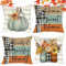 HIQE-FL Herbst Kissenbezug,4 Stüc Kürbisse Herbst Kissenbezüge 45 X 45 cm,Kissenhülle Herbst,Kissenbezüge Herbst Outdoor für Bauernhaus Thanksgiving Halloween Bettwäsche Wohnzimmer Herbst Dekoration.