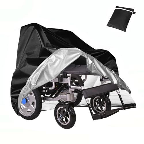 MerwDeeyt Schwarze Rollstuhl-Abdeckung, 100 x 75 x 100 cm, wasserdicht, für Rollstuhl, Regenabdeckung, Rollstühle, Staubschutz zur Verhinderung von Wind, Staub, Schmutz, Schnee, Sonne