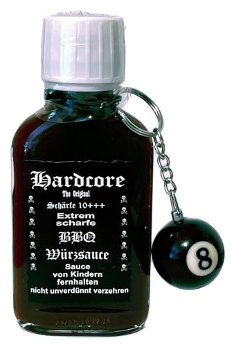 Hardcore - Extrem scharfe BBQ Würzsauce 95ml mit Schlüsselanhänger Schwarz