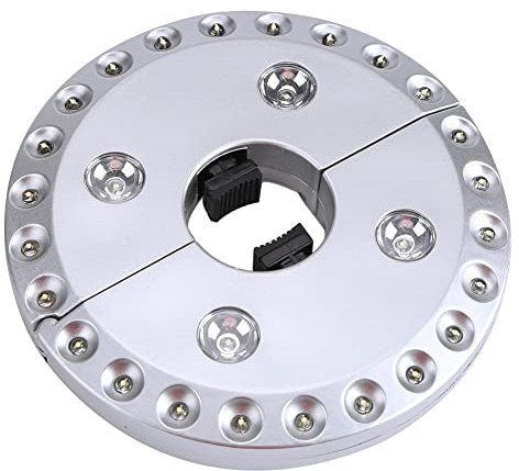 Palo per Ombrellone da Esterno 28 Luci a LED con Tre modalità di Illuminazione Design per Lampada Notturna da Campeggio per Giardino, Patio, Prato (SILVER)