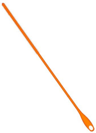 Brosse Paille en Silicone de 6mm, Brosse de Nettoyage de Paille de 24cm Pailles de Nettoyage Pliable Brosse de Nettoyage de Paille Extra Longue pour Paille en Verre Métallique (Orange)