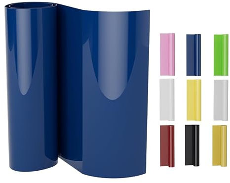 Heat Transfer Vinyl, 12 x20ft HTV Vinyl Roll, Iron on Vinyl for T-Shirts, Printable Iron on Vinyl for T-Shirts, Heat Press Vinyl for DIY, Craft (Dark Blue, 12 x20ft)