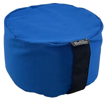 MediKiss Bodensitzkissen - Yogakissen & Meditationskissen für Kinder & Erwachsene - Bio-Baumwolle oder Polyester, EPP-Granulat Füllung, Waschbar & formstabil mit Tragegriff - Blue