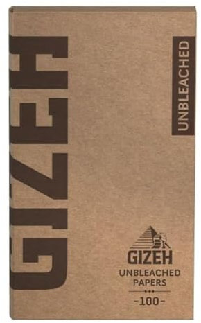 Gizeh Unbleached Extra Fine – à 100 Blättchen – Besonders Dünnes, Ungebleichtes Papier für Langsame Verbrennung – Magnetverschluss für sichere Aufbewahrung Ink. DHOBIA Sticker (Extra Fine, 10, Stück)