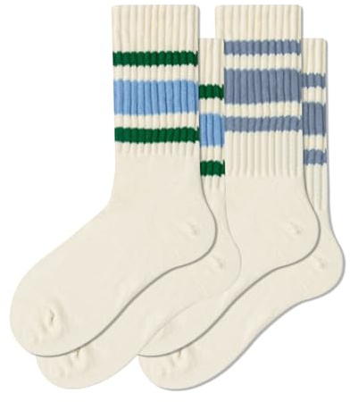 Fszsaa Fun Novelty Striped Retro Crew Socks For Women Sporty Calf Casual Cotton Socks Women