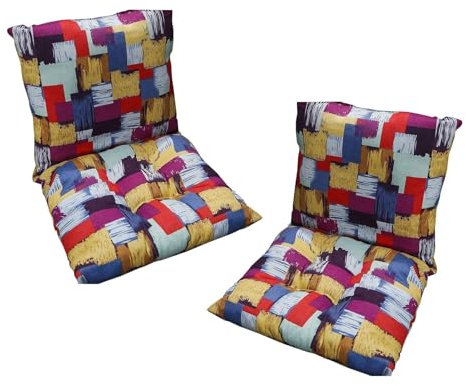 FYCYGG 2er Set Niedriglehner Auflagen Set Stuhlauflage 40 * 80cm Sitzkissen Gartenstühle Stuhlkissen Abnehmbarem Rückenlehne Auflage(Color)