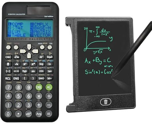 Solarbetriebener technischer wissenschaftlicher Taschenrechner, kompatibel mit FC-991ES Plus, 2. Ausgabe, mit 11,1 cm (4,4 Zoll) LCD-Display, löschbares Schreibtablett, professioneller tragbarer