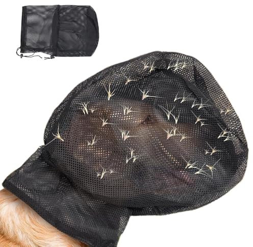 Hundegesichtsschutz | Hunde Kopfschutz Gegen Dornen & Verletzungen,Leichter Verstellbarer Atmungsaktiver Maulkorb Für Mittelgroße & Große Hunde, Schwarz