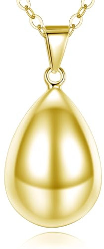 CELESTIA Bola Grossesse Oro, Collier Grossesse, Plaqué Or Pendentif Goutte d'eau, Bijoux Cadeau Femme Enceinte/Future Maman, 76~114 cm Chaînes Réglables, Invoque l'ange Gardien