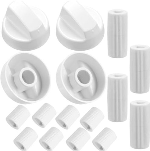 4 Manopole dell'interruttore di controllo Bianco universale per stufe per stufe con 12 adattatori manopole di controllo, per tutti i tipi di forni piani cottura stufe elettriche parti di ricambio