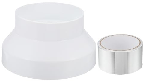 PATIKIL Reducteur De Conduit, 200-150mm Adaptateur De Conduit PVC Cone De Reduction Et D'Augmentation Pour Systemes De Ventilation En Ligne De Salle De Bain Et Cuisine, Blanc