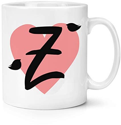 Letter Z Heart Alphabet 10oz Mug Cup