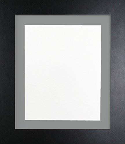 FRAMES BY POST 39mm Black Photo Picture Poster Frame with Dark Grey Mount 60 x 80cm For Pic Size 50 x 70cm (Plastic Glass)