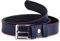 Ladeheid Kinder Gürtel Ledergürtel Mode Accessoire für Kinder Jungen Gürtel mit Schnalle 2,5 cm Breit K1D5 (Navyblau/Rot, 65 cm (Gesamtlänge 84 cm))
