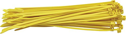 Cable Ties 2.5mm x 100mm Nylon Tie Wrap Yellow Pack of 100 Units