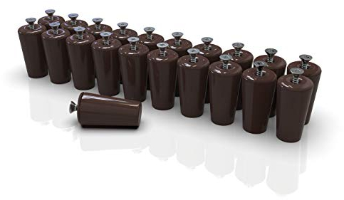 markiso® Rolladenstopper Braun geschlossen [20 Stück] Wespenschutz, Rollladen Anschlagstopper 40 mm inkl. Schraube & Dichtung - Rollostopper für Rollo & Jalousie - Ersatzteile & Zubehör für Rolladen