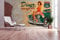 awallo Fototapete – Motiv «American Diner» in Beige, Grau, Grün, Rot | 400x270cm | XXL Bild-Tapete Wand-Bild Digitaldruck | hochwertige Vliestapete – Made in Germany | einfache Verarbeitung