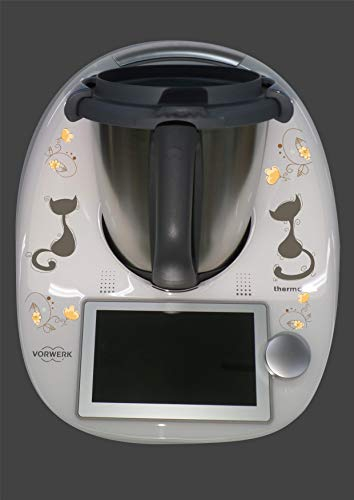 Aufkleber passend für Thermomix TM 6 Katze grau