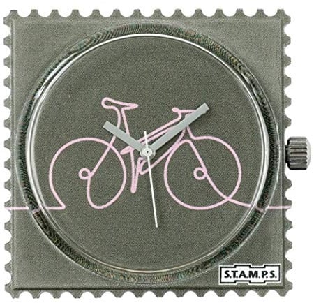 S.T.A.M.P.S. Stamps originelle Uhr Zifferblatt wasserfest - Motiv Bike -105498 - Quarzuhrwerk mit Analoganzeige Sammeluhr