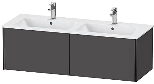 Duravit XViu 4029 Waschtischunterbau wandhängend, 2 Auszüge, für Doppelwaschtisch ME by Starck 233613, 1280x480 mm, Farbe (Front/Korpus): schwarz matt/Graphit matt - XV40290B249