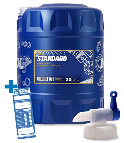 MANNOL 20L Universal 15W-40 Motorenöl API SL/CF Motoröl 15W40 ÖL 20Liter + Hahn