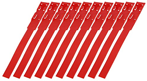 10 Stück Identifikationsbänder für Bänder, Kuh, Rindermarkierungen, Ringe für Bauernhof (rot)