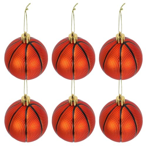 Toyvian addobbi natalizi pallacanestro albero di natale palla appesa palline pallacanestro ornamenti per albero di natale sport party decor 6 pezzi (pallacanestro)