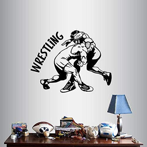 Wohnkultur Kunst Aufkleber Silhouette Wrestling Match Wrestlers Sport Jungen Zimmer Abnehmbare Stilvolle Wandbild Einzigartige Desig 73 * 57 Cm