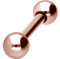 PIERCINGLINE Chirurgenstahl Barbell 2 KUGELN Piercing Stab Brust Intim Ohr Zunge Roségoldfarben 4 x 1,6 x 6 mm