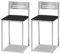 ASTIMESA Dos Taburetes de Cocina con Respaldo Polipiel Negro, Altura de Asiento 45 cms (TABCRNE)