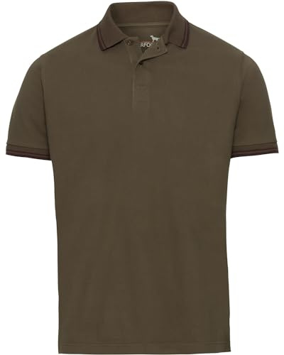 Parforce Polohemd | Polohemd in kräftiger Qualität, angenehm zu tragen. Kontraststreifen in Braun an Armabschlüssen und Polokragen.