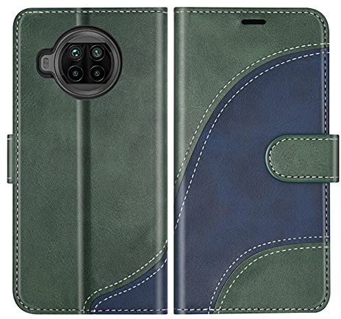 BoxTii Cover per Xiaomi Mi 10T Lite 5G, Custodia in PU Pelle Portafoglio per Xiaomi Mi 10T Lite 5G, Magnetica Cover a Libro con Slot per Schede, Verde