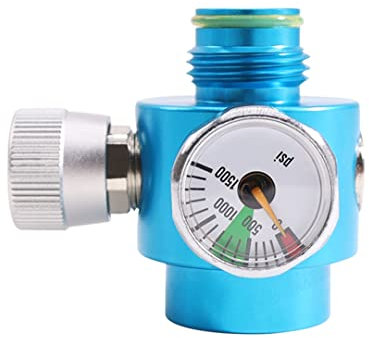 ZCTCL Paintball-Innengewinde, CO2-Zylinder-Tank, Ein-/Aus-Ventil mit 1500 Psi-Messgerät, G1/2-14 (blau)