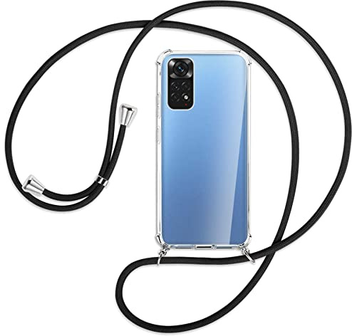 mtb more energy® Handykette kompatibel mit Xiaomi Redmi Note 11, Note 11S (6.43'') - schwarz - Smartphone Hülle zum Umhängen - Anti Shock Full TPU Case