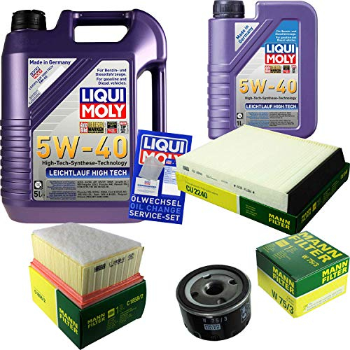 QR-PARTS 69335873 Filter Set Inspektionspaket 6 Liter Motoröl Leichtlauf High Tech 5W-40 MANN-FILTER Innenraumfilter Luftfilter Ölfilter