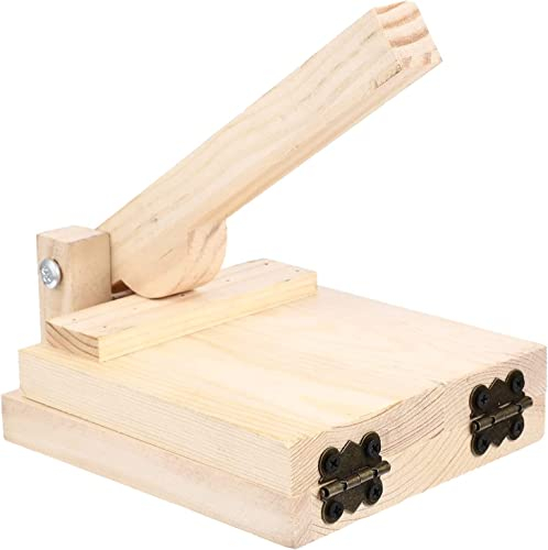 ANUBE Wood Tortilla Press Dumpling Skin Maker Presser, Wood Dough Presser Traditional Tortilla, Heavy Duty Corn Tortilla Machine
