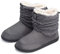 GURGER Hausstiefel Herren Hüttenschuhe Damen Plüsch Gefüttert Hausschuhe Hohe Winter Hüttenstiefel Warm Boot Slipper Feste Sohle Grau Größe 44 45