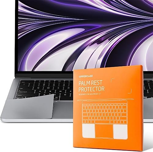 UPPERCASE Premium Palm Rest Protector Skin Cover Set Compatible with 2022 2024 M2 M3-Based MacBook Air 13, A2681 A3113, Space Gray
