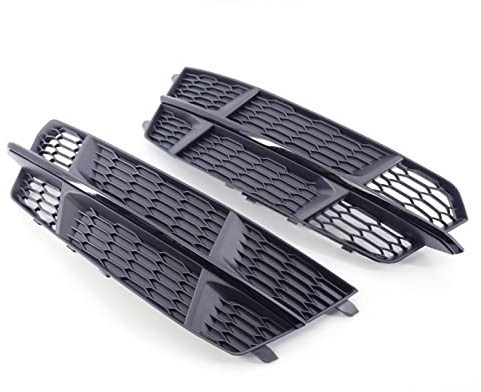 ZUYEJUU Left Right Side Front Bumper Fog Light Grill Grille Cover Fit For Audi A6 C7 S-LINE 2014-2018 Black Honeycomb Hex Fog Lamp Grills (Color : 1 pair)