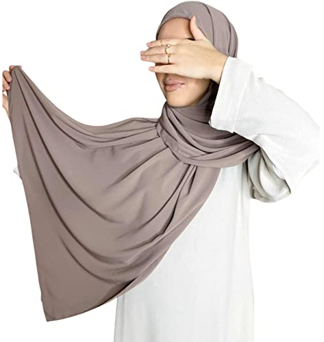 Hijab für muslimische Frauen, Schal mit integrierter Mütze zum Anziehen Islamischer Schal