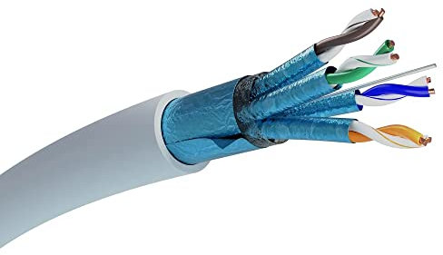Câble réseau interne EXTRALINK Cat 6 A Câble FTP (F/FTP) Câble Ethernet blindé Cat 6A 500M, 23AWG, LSZH, câble réseau cuivre, câble Rj45 Cat 6 A