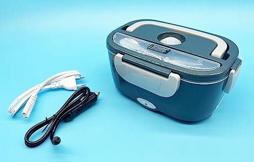 iFONT Fiambrera Electrica 1,5 litros | Interior Acero Inoxidable | Carga por enchufe y cargador coche | Portable (Incluye bolsa de termica de transporte)